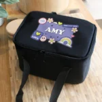 P0510J61 Personalised 'Good Vibes' Children's Black Lunch Bag