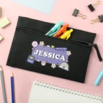 P0710L20 Personalised 'Good Vibes' Black Pencil Case 3