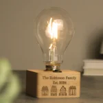 P0107I90 Personalised New Home Design Wooden Base Light Bulb 4