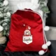 P0510J54 Personalised Gonk Family (Young Girl) Red Luxury Pom Pom Christmas Sack