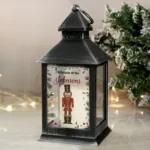 P1007F67 Personalised Christmas Nutcracker Rustic Black Light-up Lantern