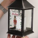 P1007F67 Personalised Christmas Nutcracker Rustic Black Light-up Lantern 2