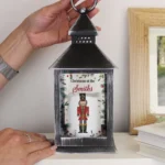 P1007F67 Personalised Christmas Nutcracker Rustic Black Light-up Lantern 3