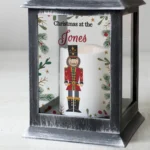 P1007F67 Personalised Christmas Nutcracker Rustic Black Light-up Lantern 4